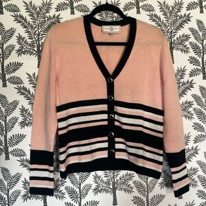 St. John Sport by Marie Gray Cardigan- Pink Black and White Size P